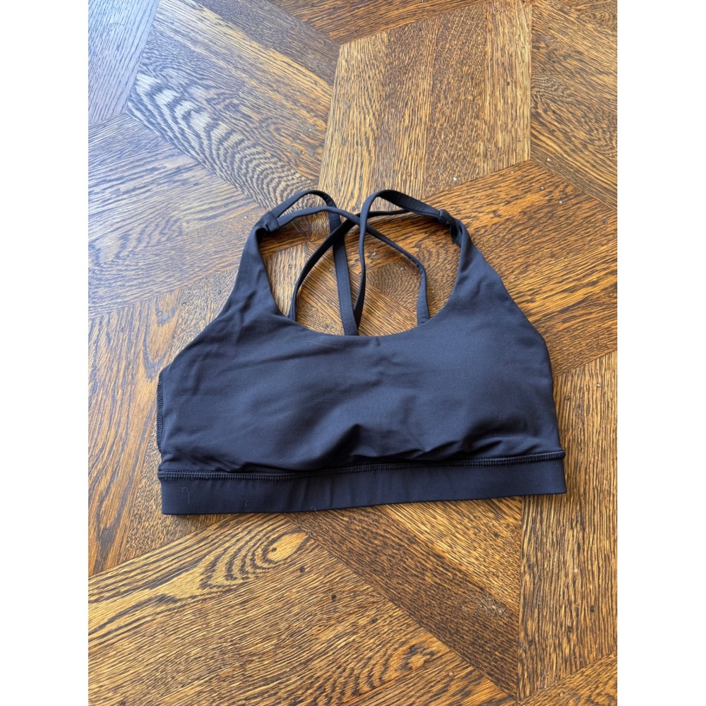 Lululemona Black Strappy Back Yoga Sports Bra Size 6